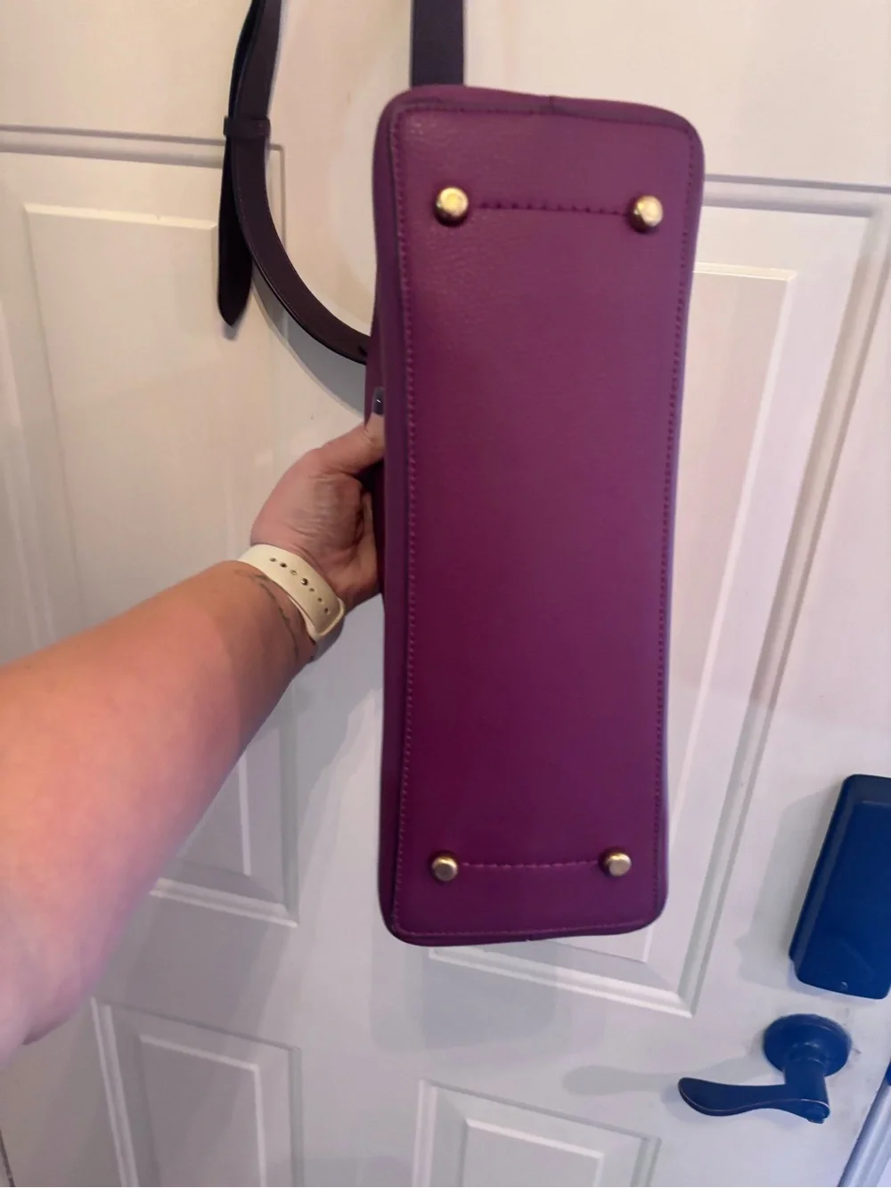 Coach Pebble Leather Willow Crossbody Bag in Burgundy - with Brown Leather Strap